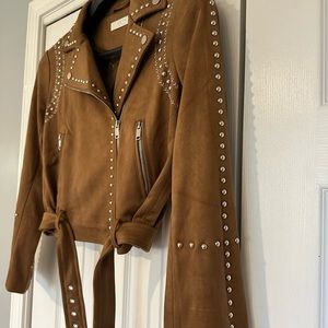 ASTR the label size medium faux suede tan colored jacket